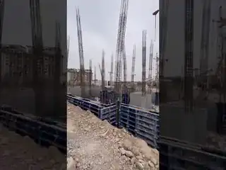 Монтаж опалубки на строительном объекте в Узбекистане